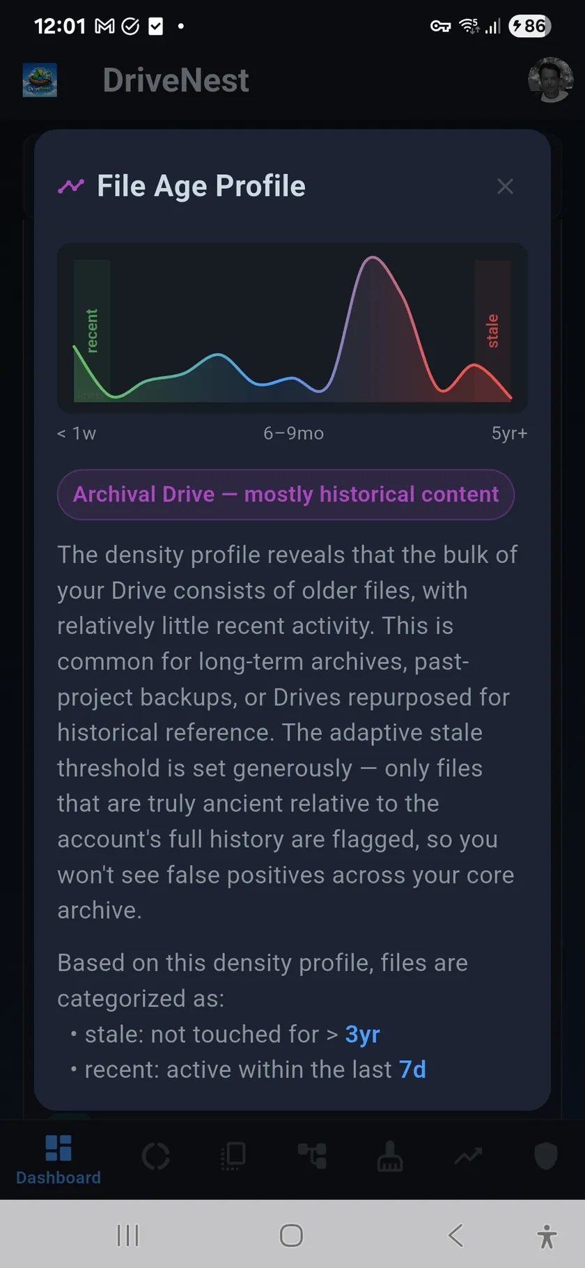 File Age Distribution — Dark