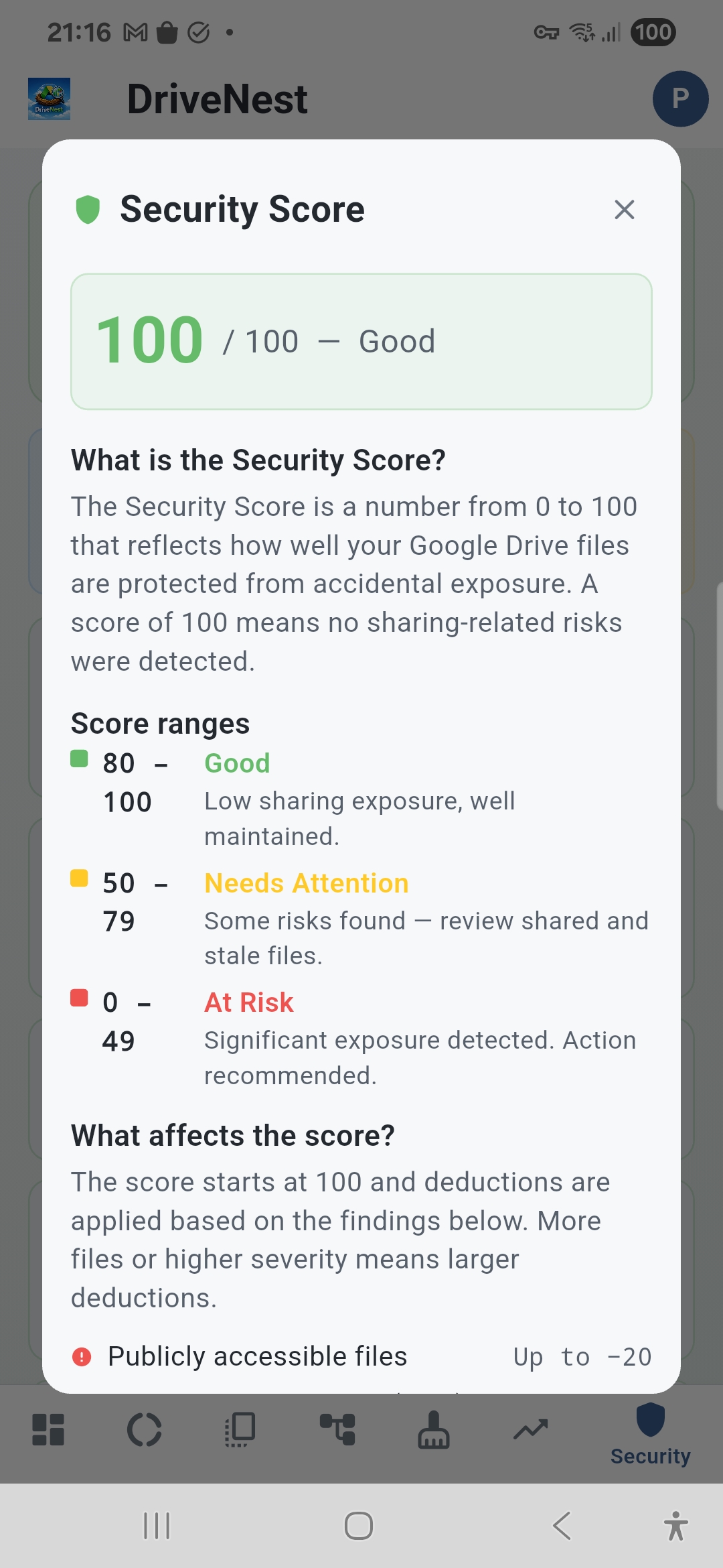Security Score — Light