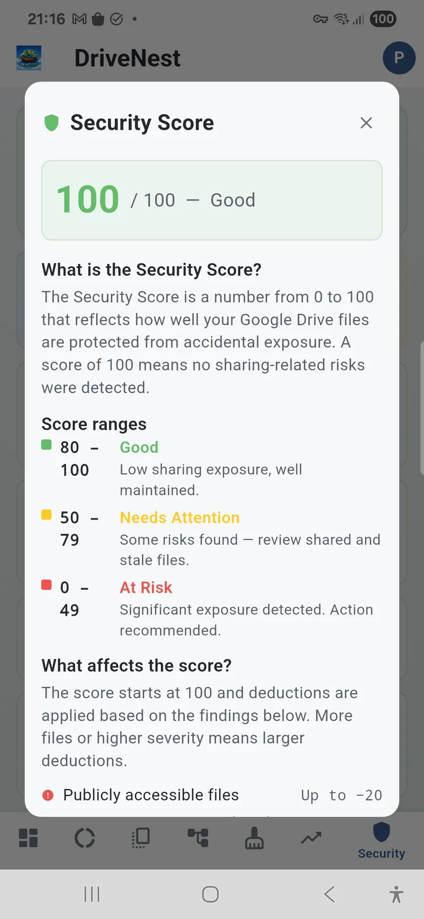 Security Score — Light