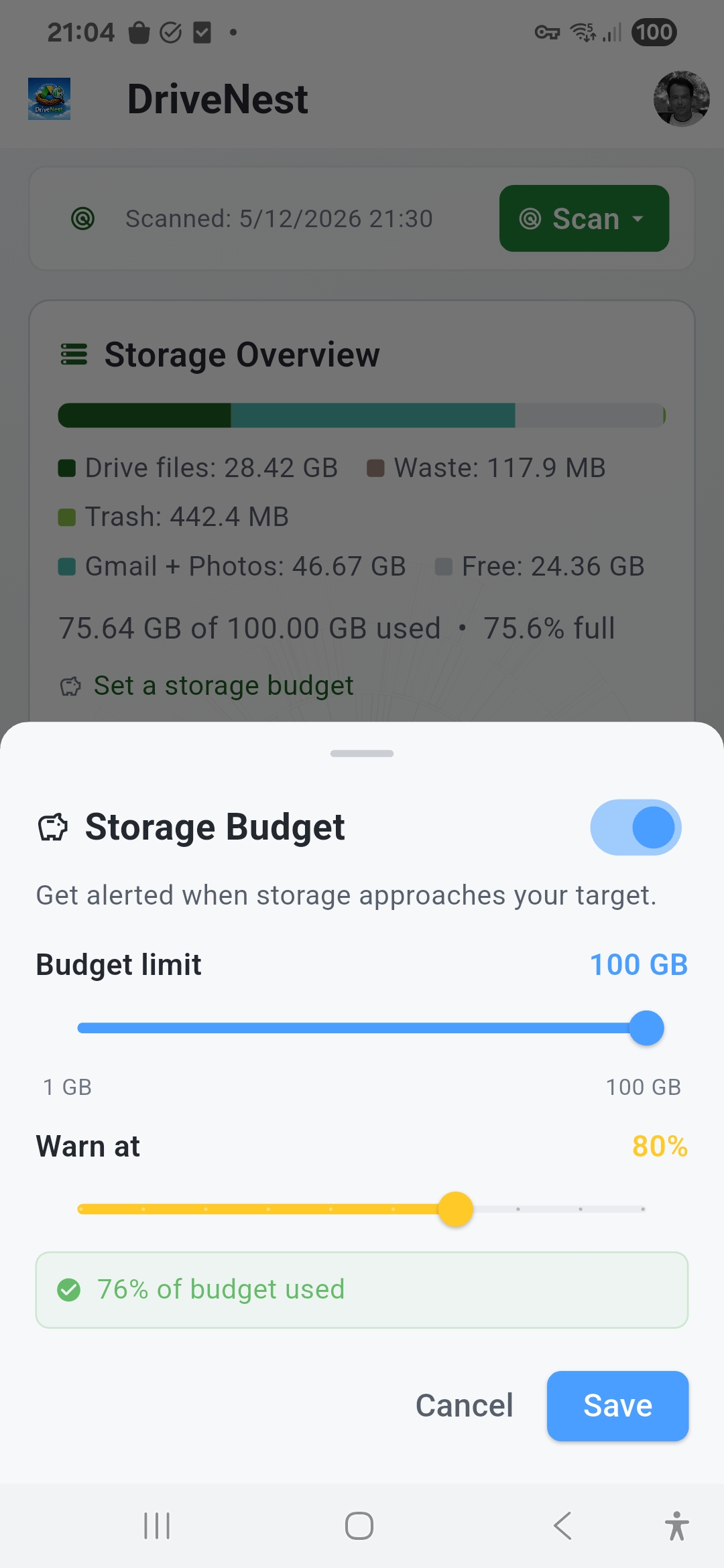 Storage Budget — Light